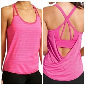 Athleta pink cross back tank EUC Sm